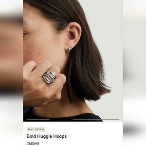 Mejuri Bold Huggie Hoops White Gold
